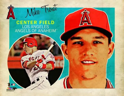 Mike Trout "Retro SuperCard" L.A. Angels Premium Poster Print - Photofile 16x20