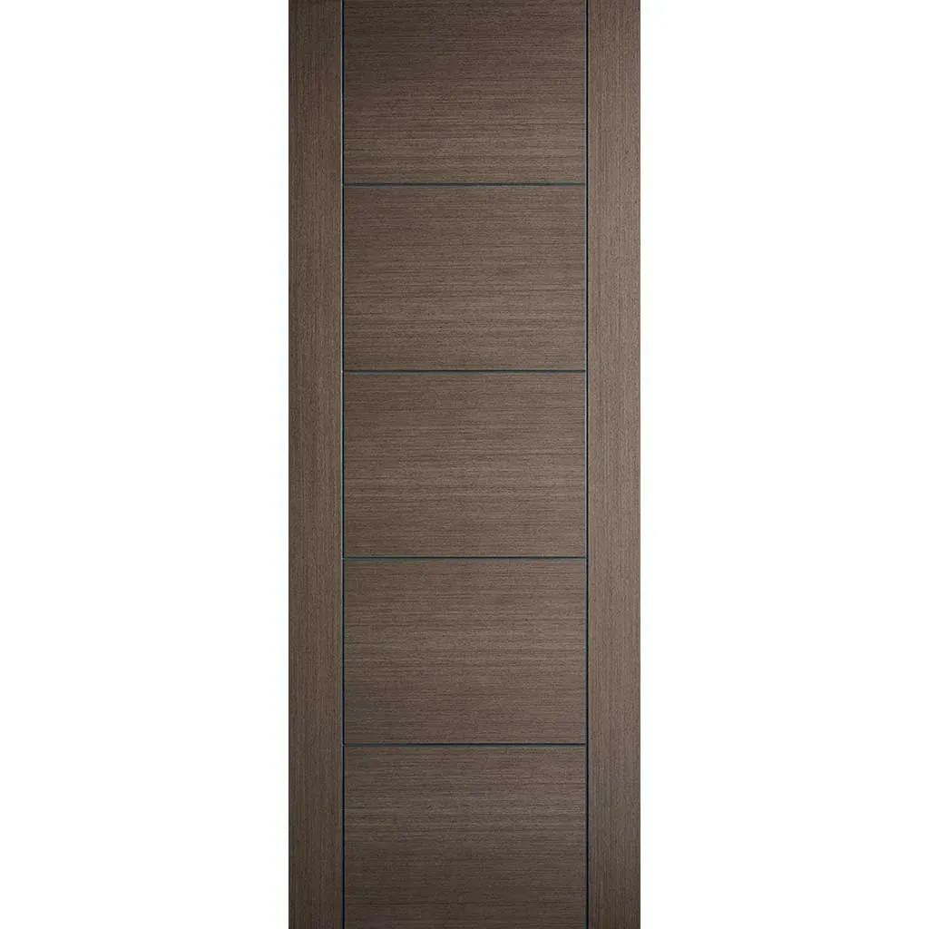 Minimalist Wardrobe Door & Frame Kit - Two Vancouver Flush Chocolate Grey Doors - Prefinished