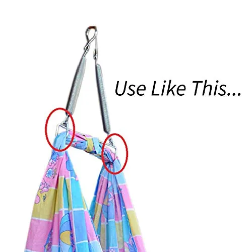 Mojo toys Hanging Spring For Baby Swing Cradle,Infant Jhula Swing Stainless Steel Spring Set Triangle,Spring For Hanging Cradle,Thottil Hook,Jhoola,Palna,Jula,Swing(Capacity = 15 Kgs),28 Cm,6 Cm