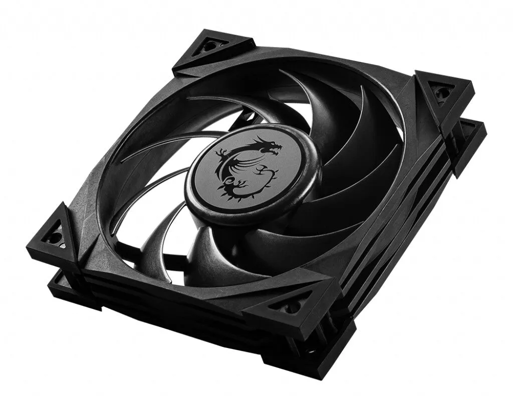 MSI MEG SILENT GALE P12 Premium Silent Fan '120mm, PWM, Balanced Static Pressure airflow, LCP Fan Blade, HDB Bearing, Anti-Vibration pads, 300mm cable'