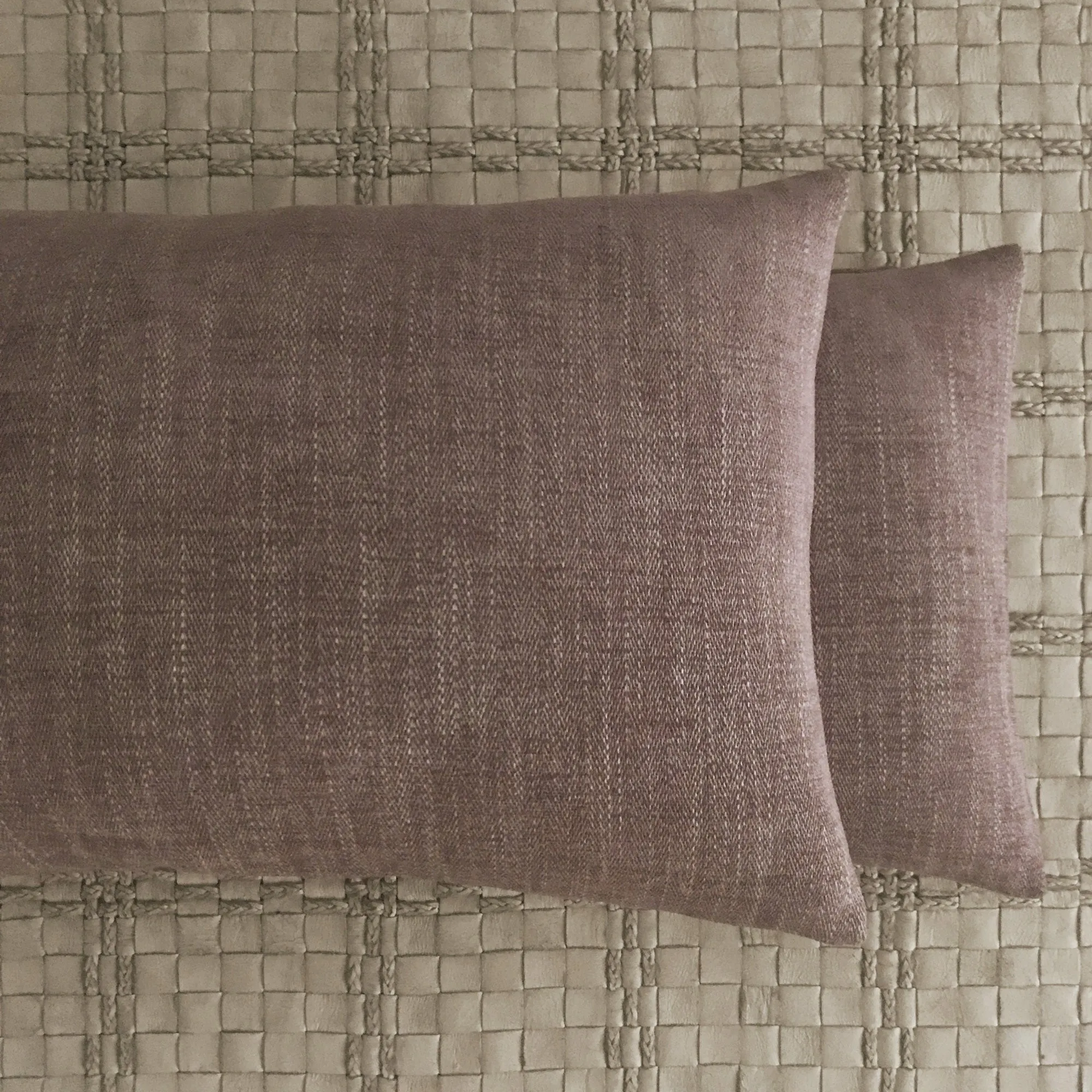 Mulberry Luxury Woven Cotton Lumbar Pillow Cover 15x26