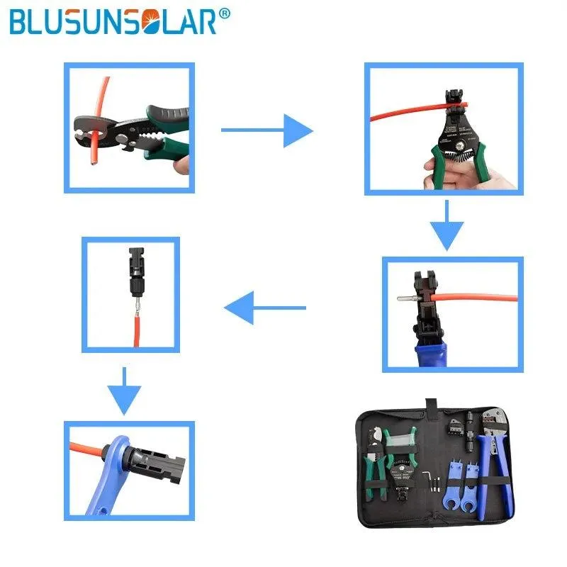 Multi Tools Wire Crimper Tools Kit Cable Solar Terminal Crimper  Wire Cutter  Wire Stripper spanner Wrench   Solar Connector