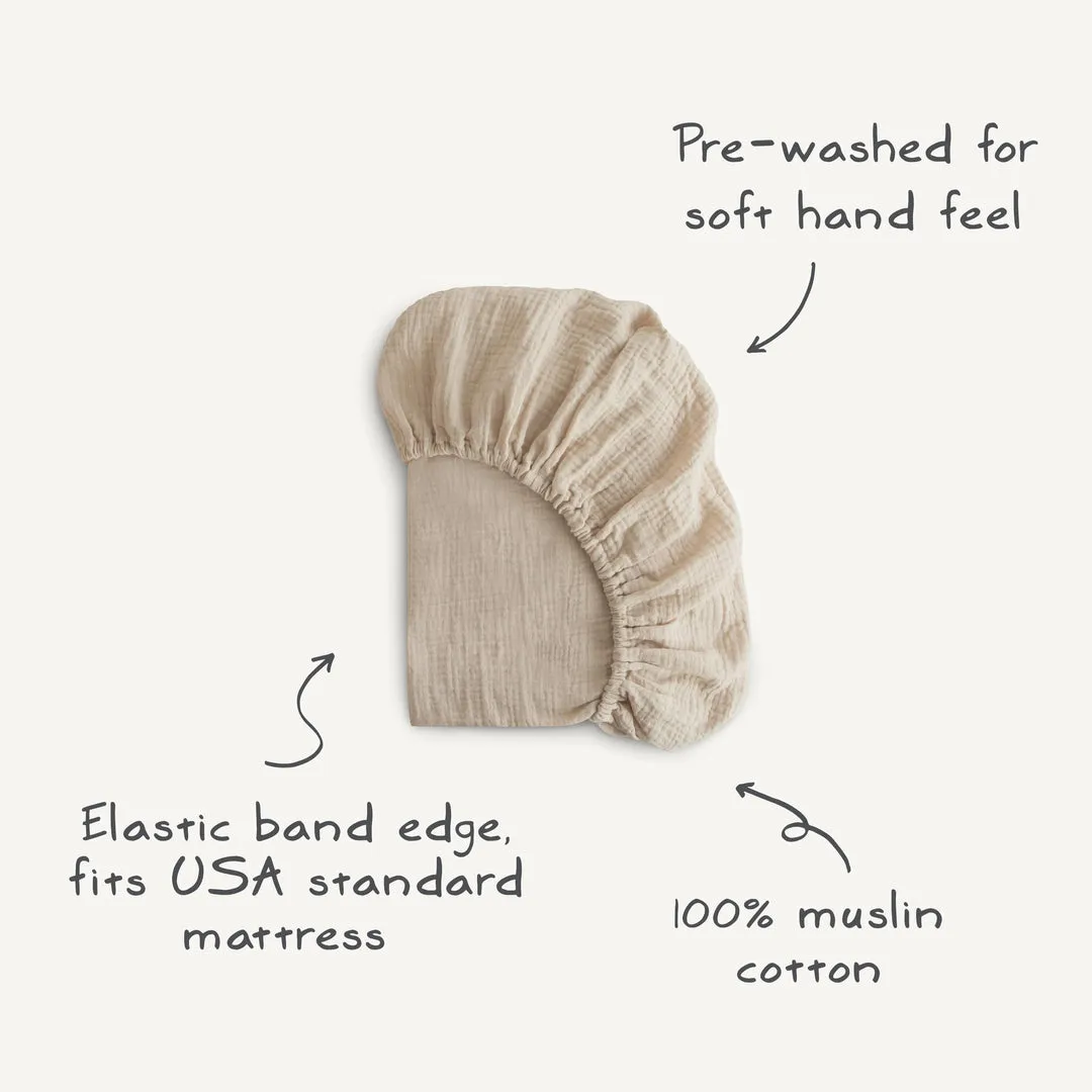 Mushie Extra Soft Muslin Crib Sheet