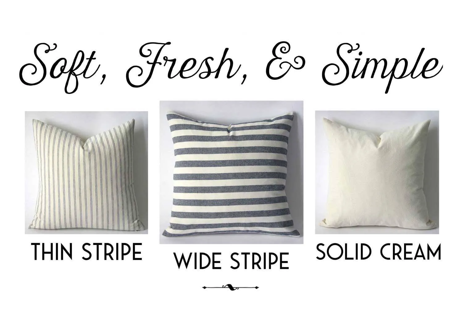 Navy Stripe pillow cover / Navy Cream 18x18 pillows & 9 other sizes / Blue pillow cover / Farmhouse Striped Pillow / French pillow Cover