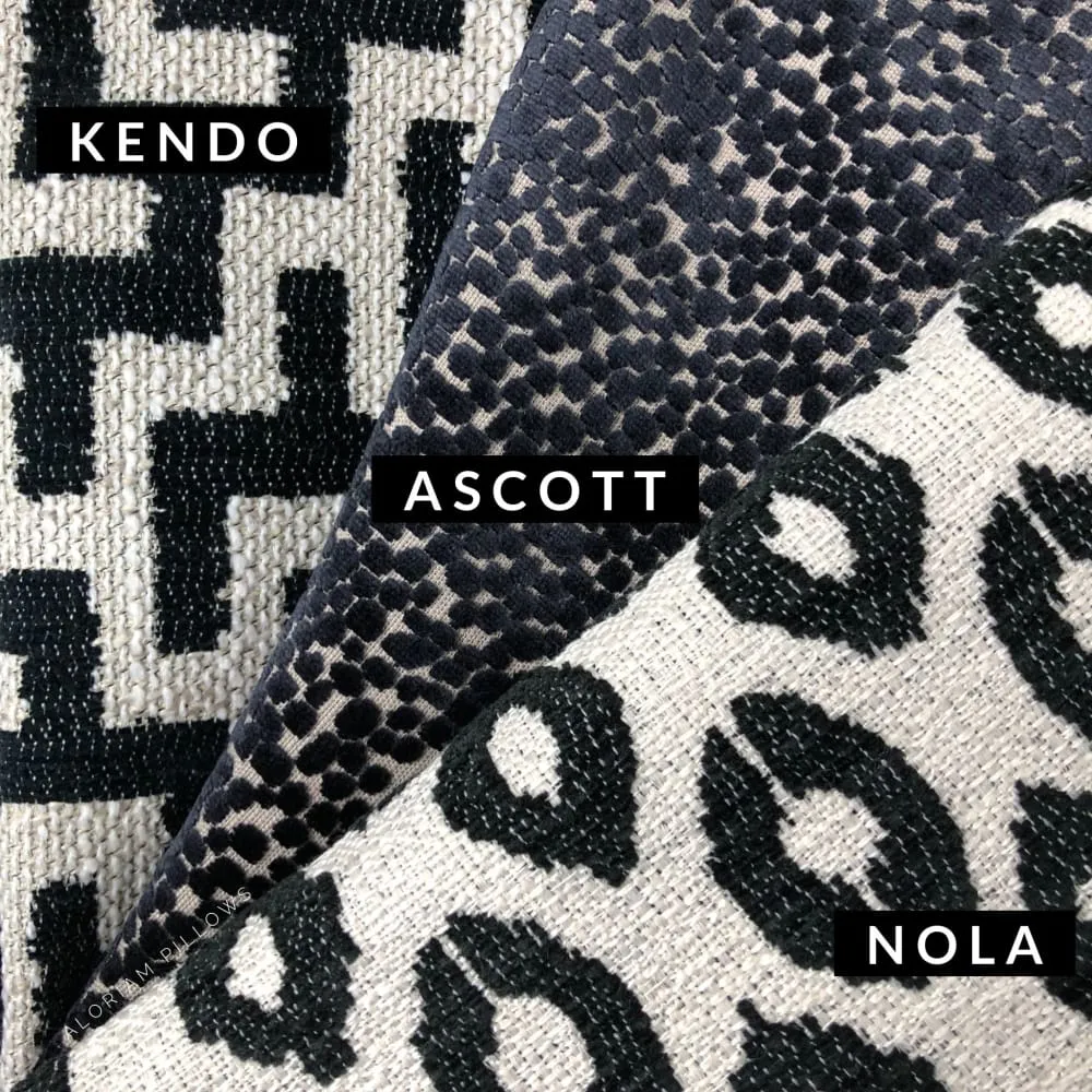 Nola Black Cream Animal Dots Pillow Cover (Fabric by the Yard available)