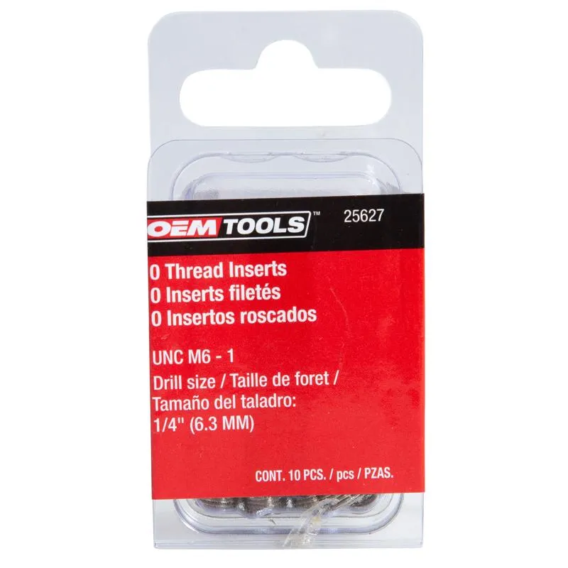 OEMTOOLS 1 in. Stainless Steel Non Locking Helical Thread Insert M6 - 1 in.