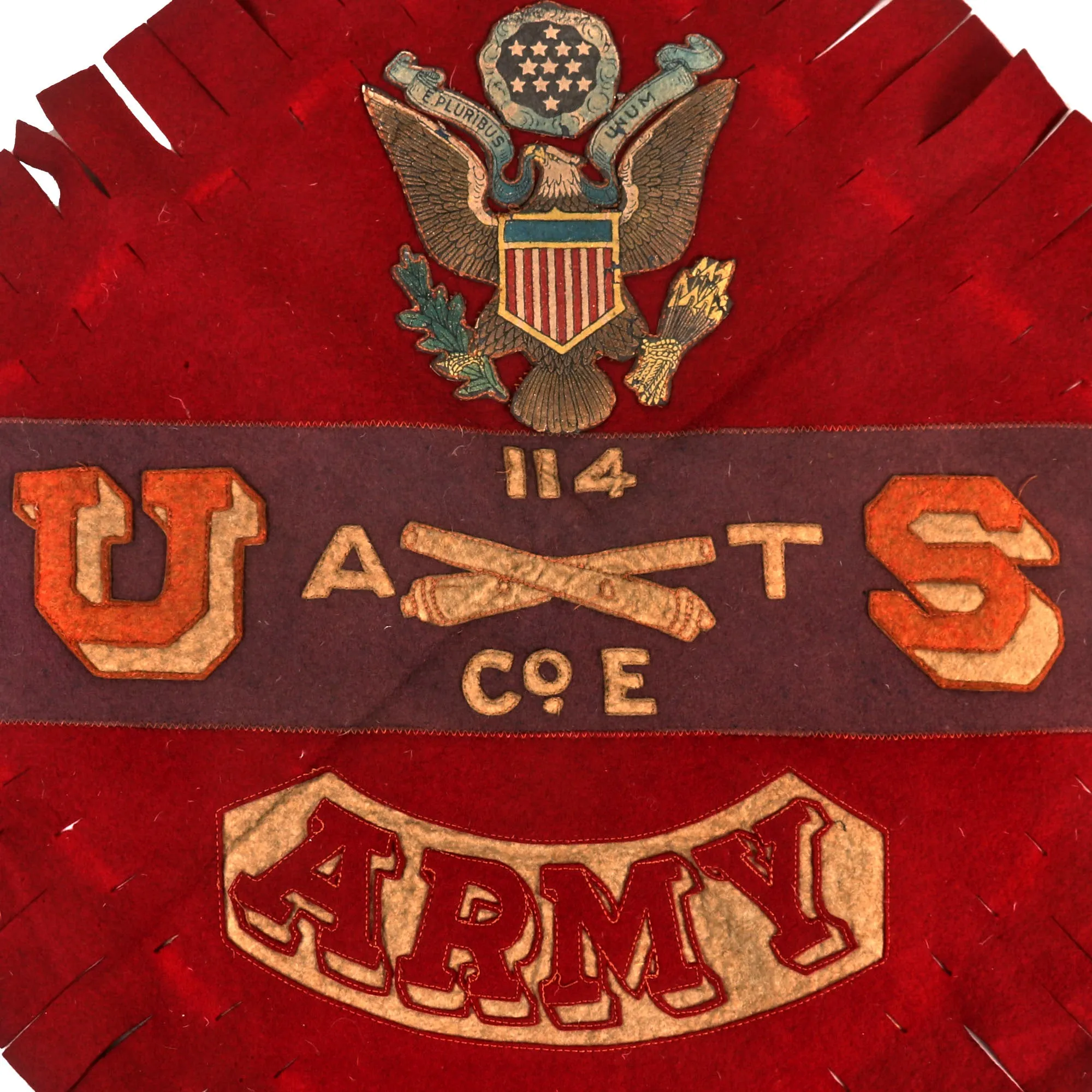 Original U.S. WWI 39th Division Pillowcase Marked to 114th Ammunition Train Company E - 22 x 22”