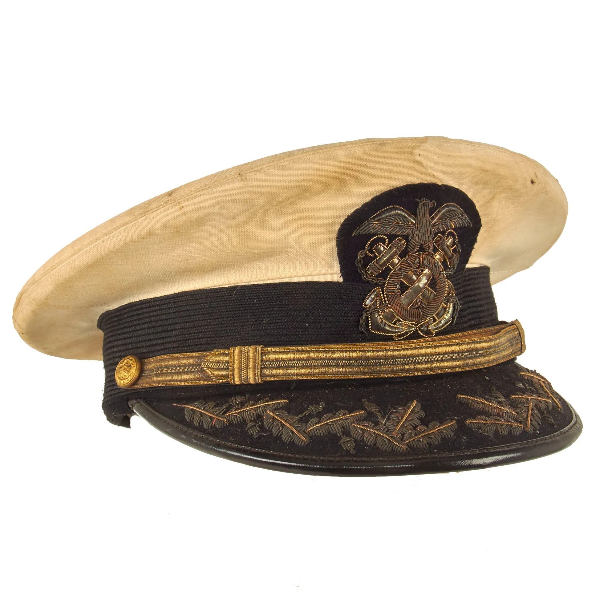 Original U.S. WWI Era Volunteer Life Saving Corps (USVLSC) Officer Visor Cap - The Dreadnaught Battleship by Max Cohn of Brooklyn