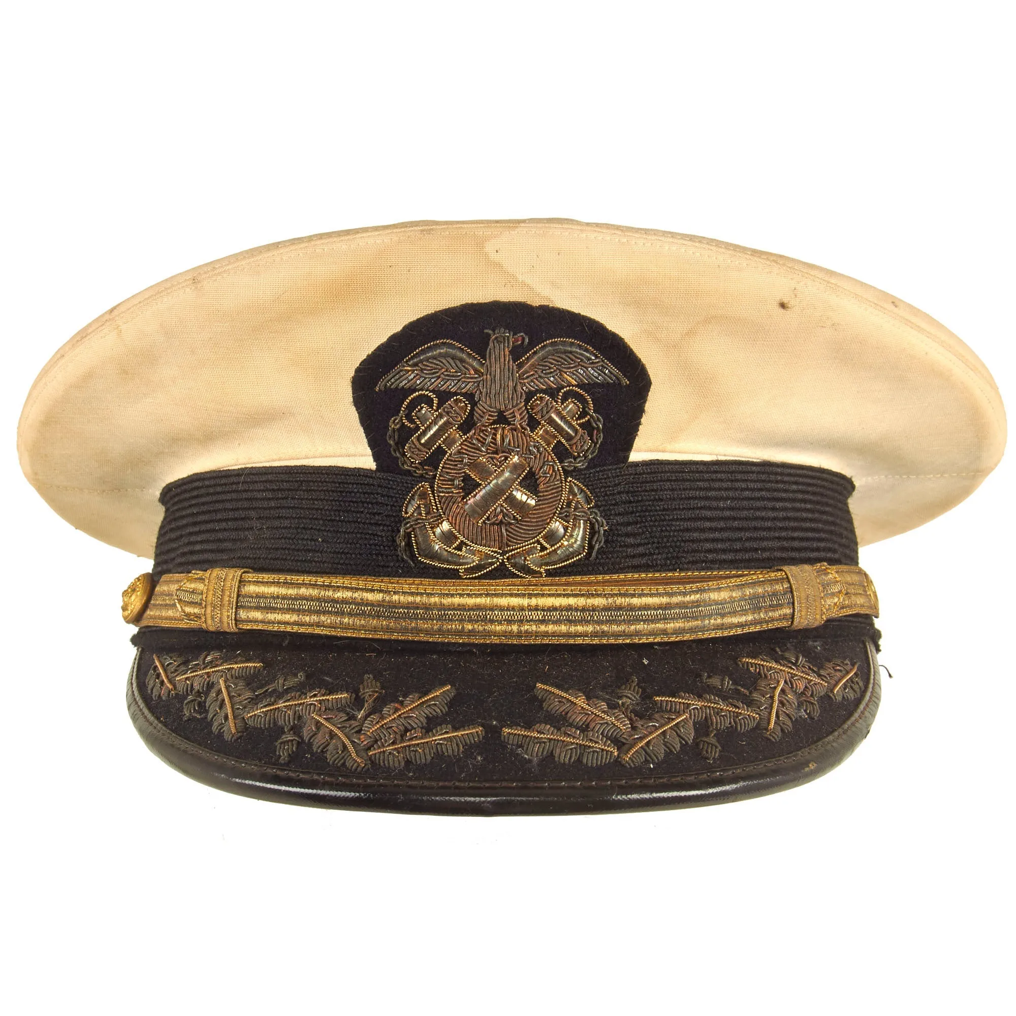 Original U.S. WWI Era Volunteer Life Saving Corps (USVLSC) Officer Visor Cap - The Dreadnaught Battleship by Max Cohn of Brooklyn