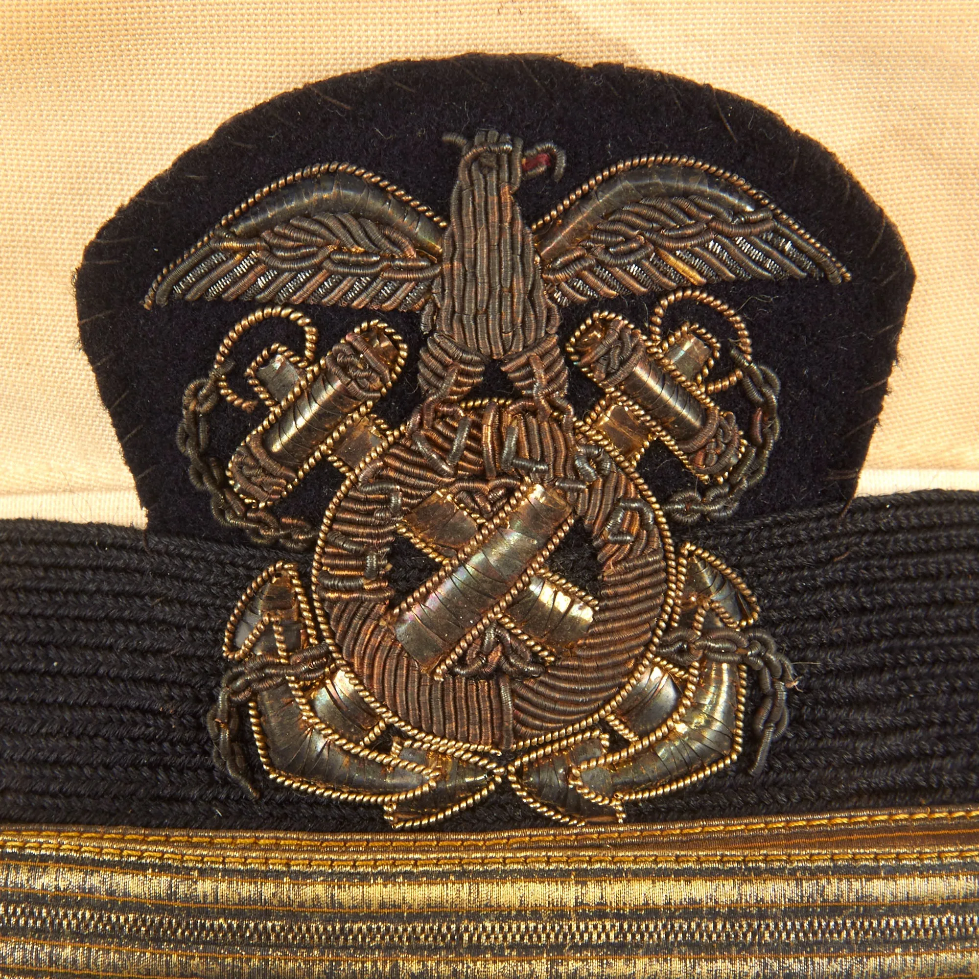 Original U.S. WWI Era Volunteer Life Saving Corps (USVLSC) Officer Visor Cap - The Dreadnaught Battleship by Max Cohn of Brooklyn