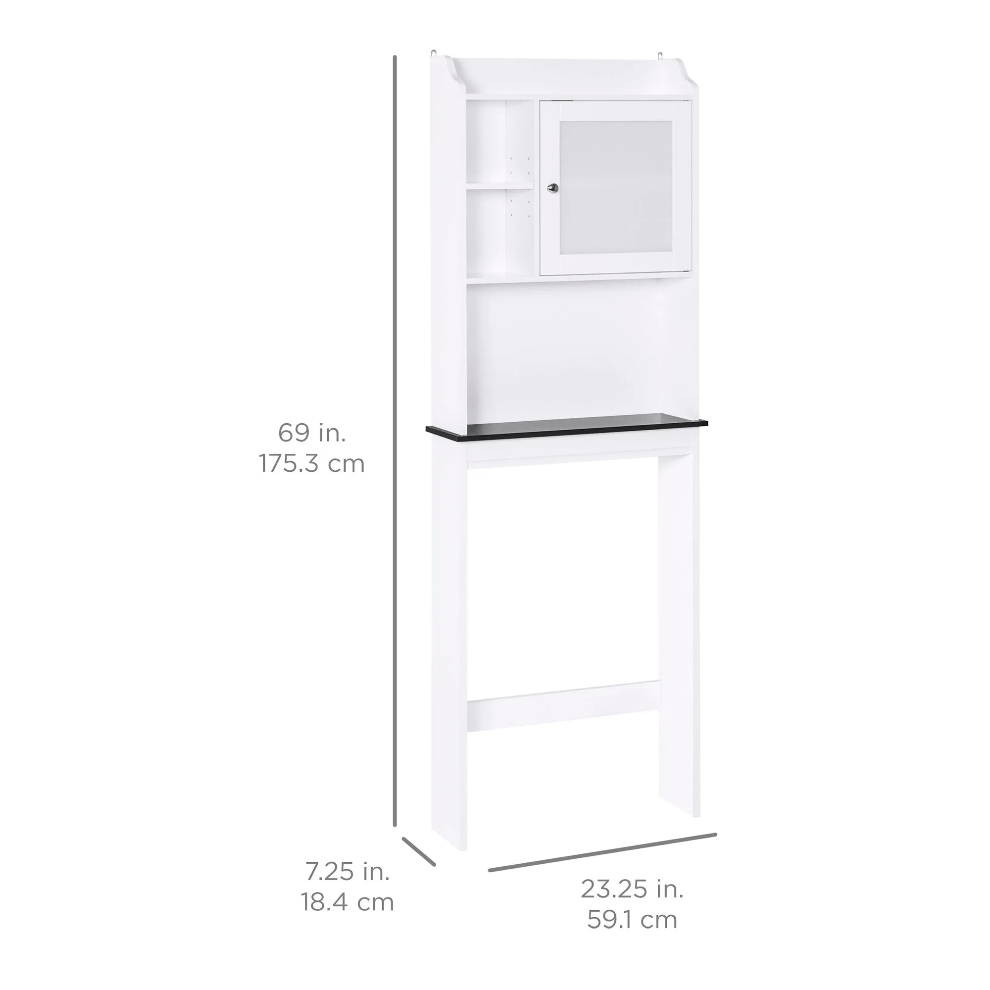 Over-the-Toilet Bathroom Storage Cabinet w/ 1 Door