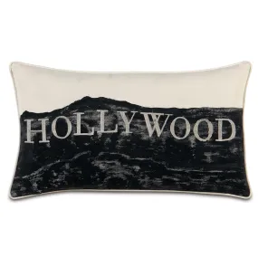 Passport Hand-Painted Hollywood Skyline Throw Pillow Cover 15x26