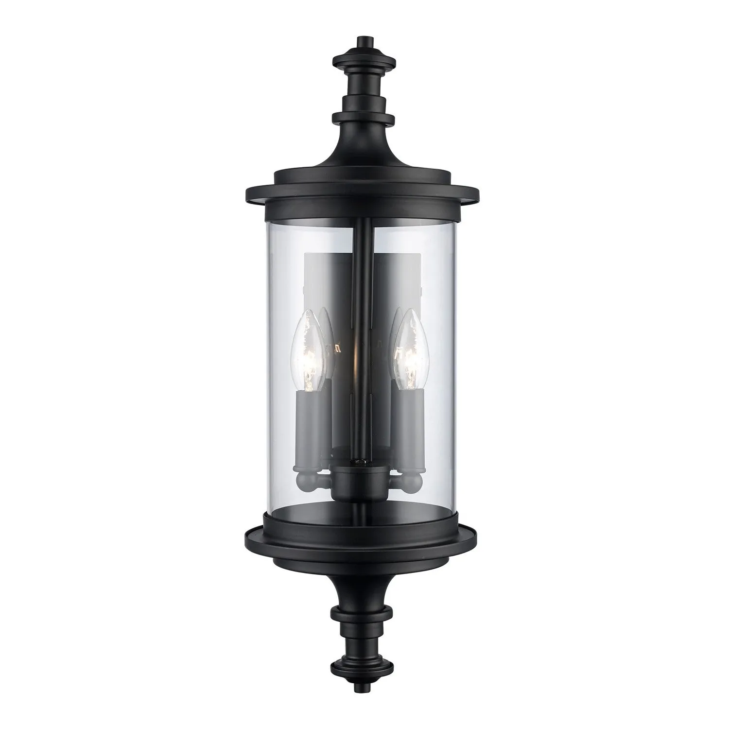 PathLume 2-Light Outdoor Wall Lantern in Black