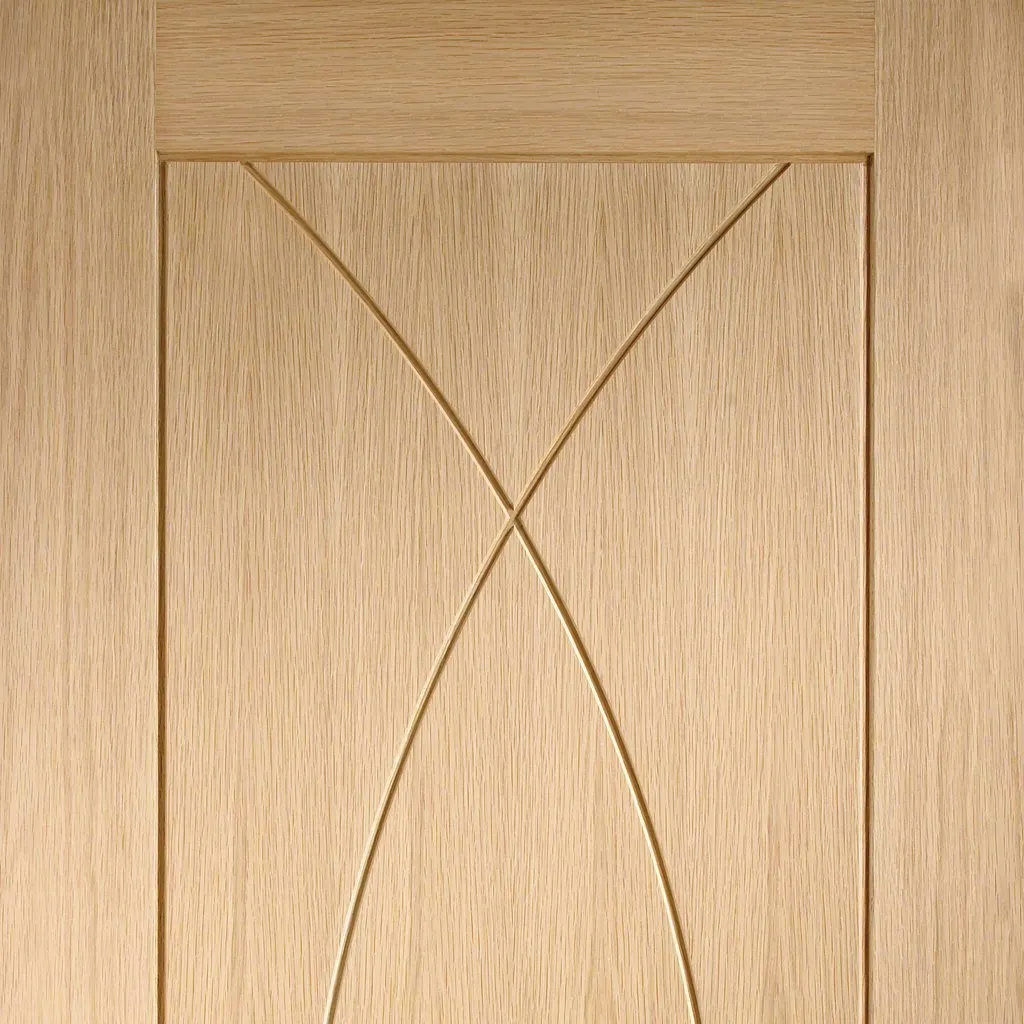 Pesaro Oak Veneer Staffetta Twin Telescopic Pocket Doors - Prefinished