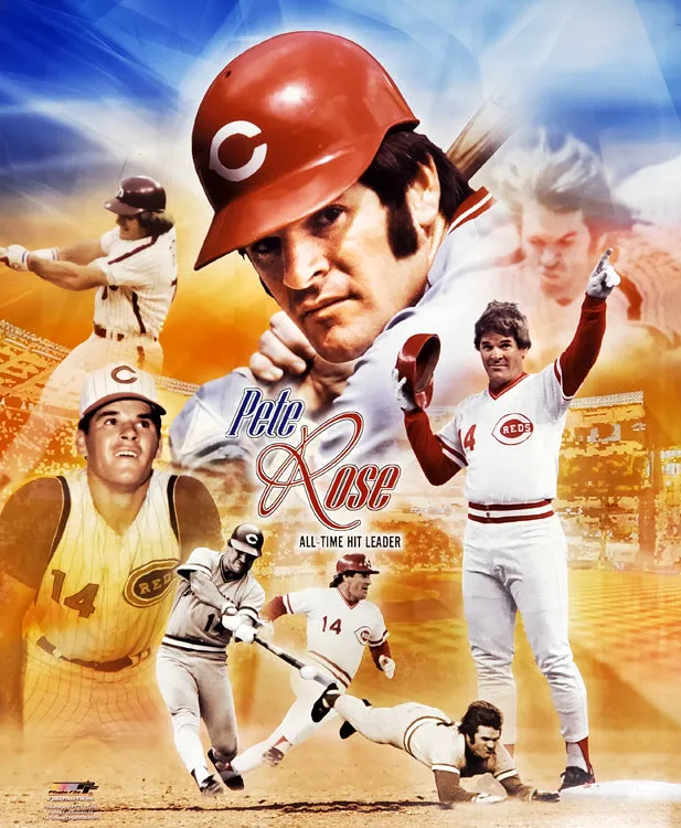 Pete Rose "Legend" Cincinnati Reds Career Commemorative Poster - Photofile Inc.