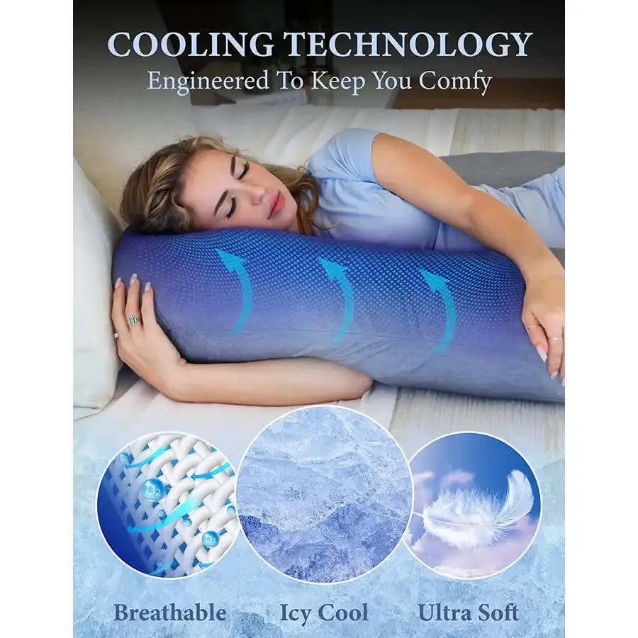 Pharmedoc U Shape Full Body Pillow - Dark Grey Cooling Cover