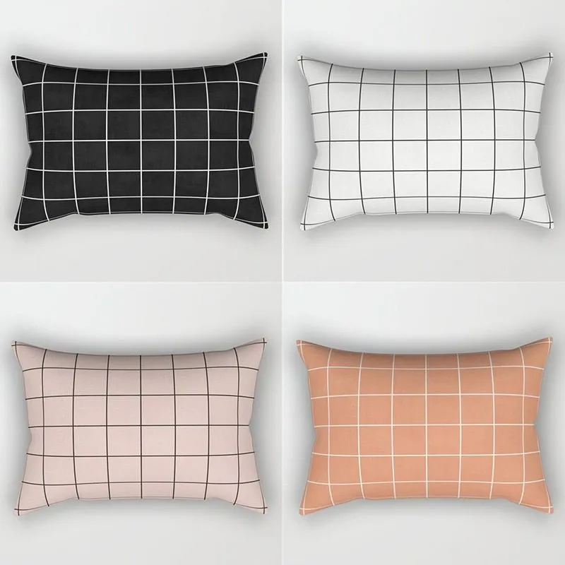 Plaid Pillowcase for Living Room Sofa