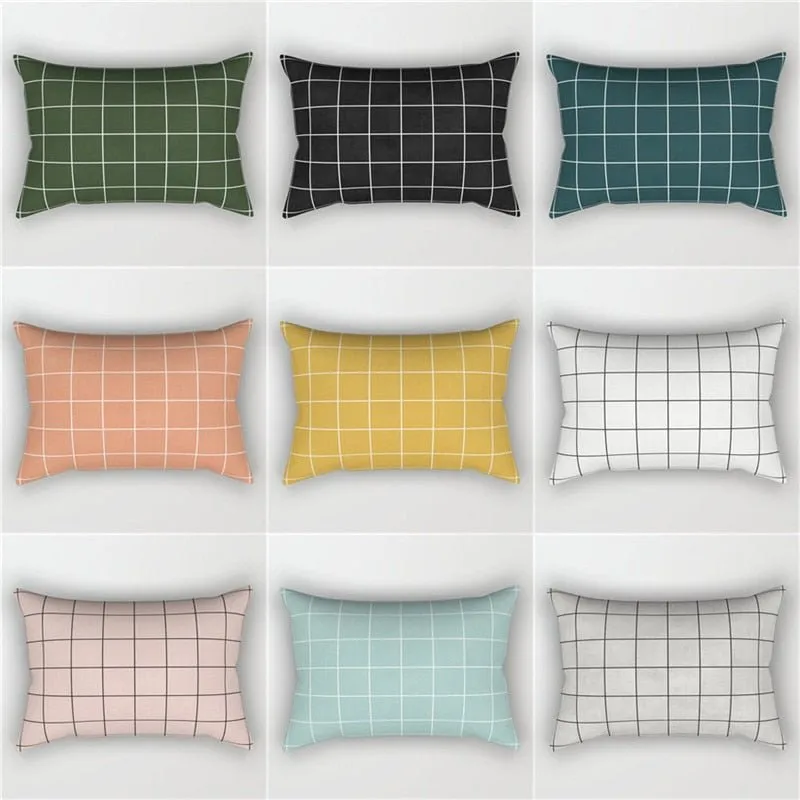 Plaid Pillowcase for Living Room Sofa