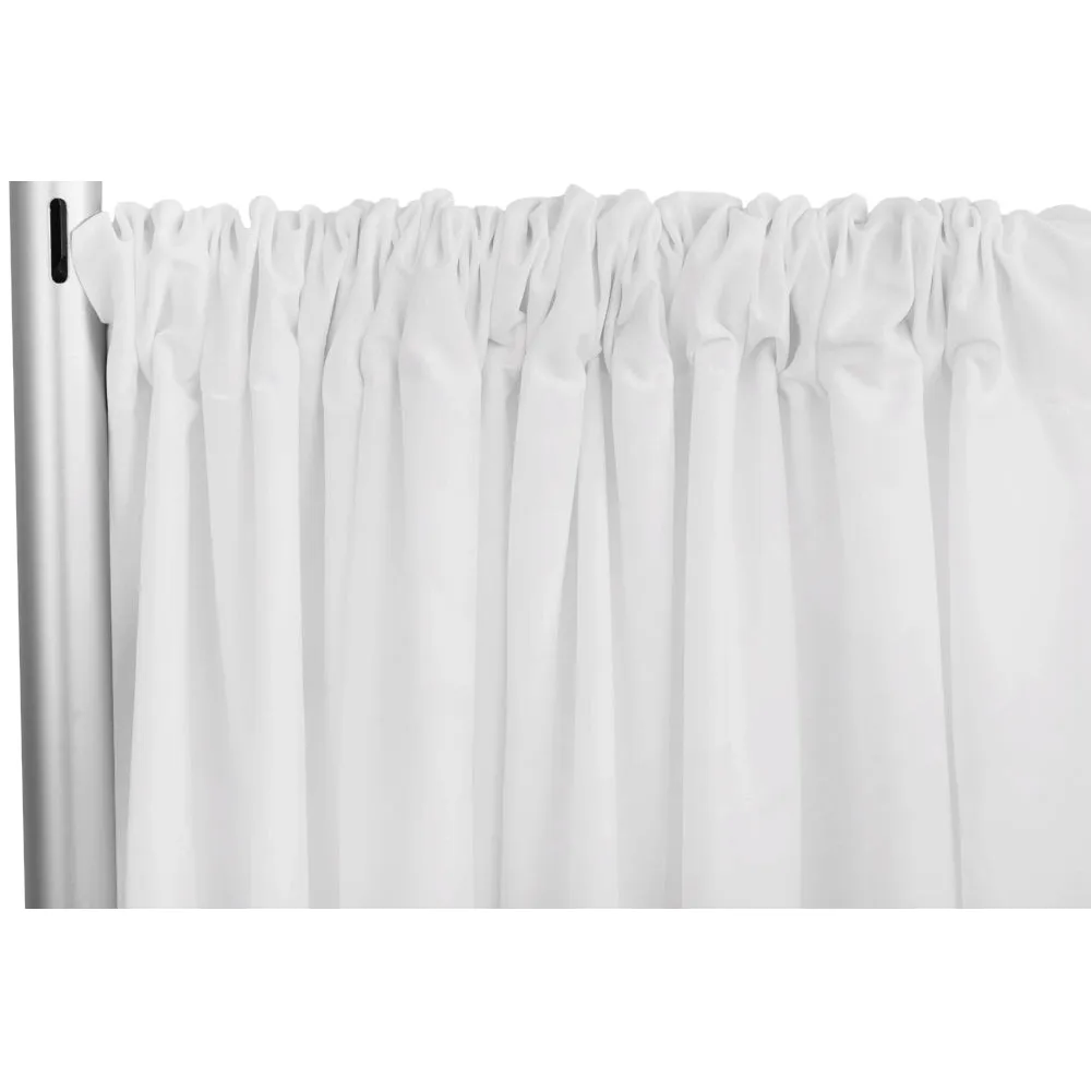 Poly Premier Fire Retardant (FR) 10ft H x 60" W drape/backdrop - White