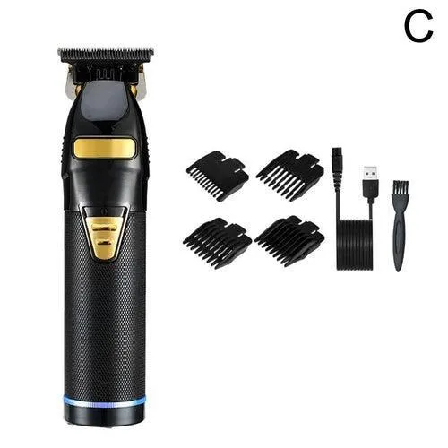 Professional Hair Trimmer Gold For Men Rechargeable Barber Cordless