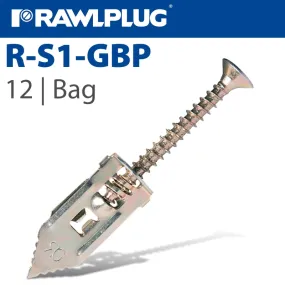 RAWLPLUG NAIL-IN FIXING PLASTERBOARD SCREWS 10.5X30MM X12-BAG RAW R-S1-GPB-12