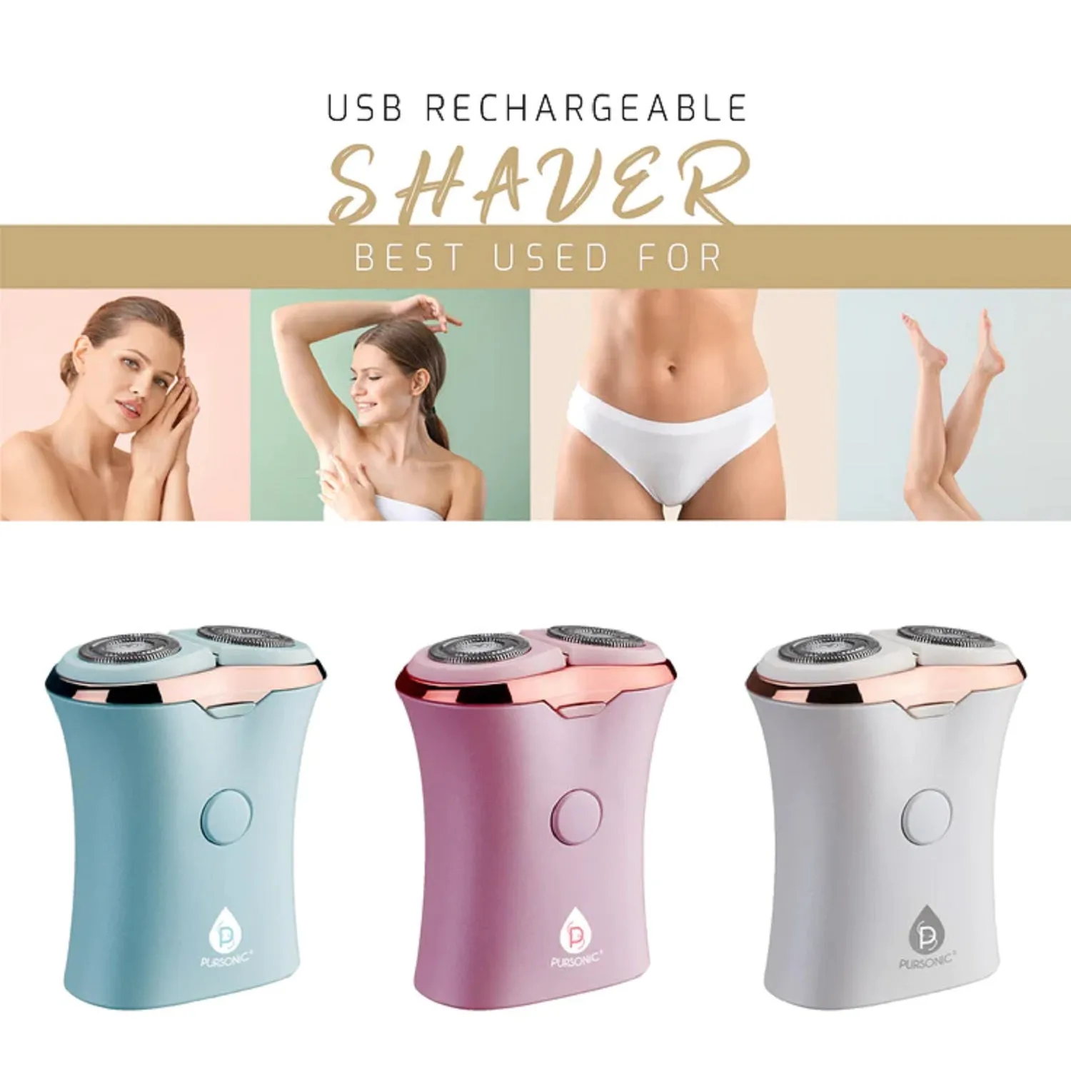 Rechargeable USB Ladies Shaver, Removes Hair Instantly & Pain Free