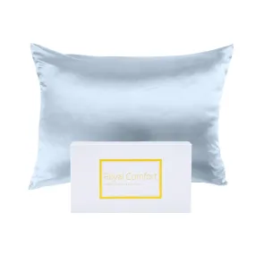 Royal Comfort Pure Silk Pillow Case 100% Mulberry Silk Hypoallergenic Pillowcase - Soft Blue