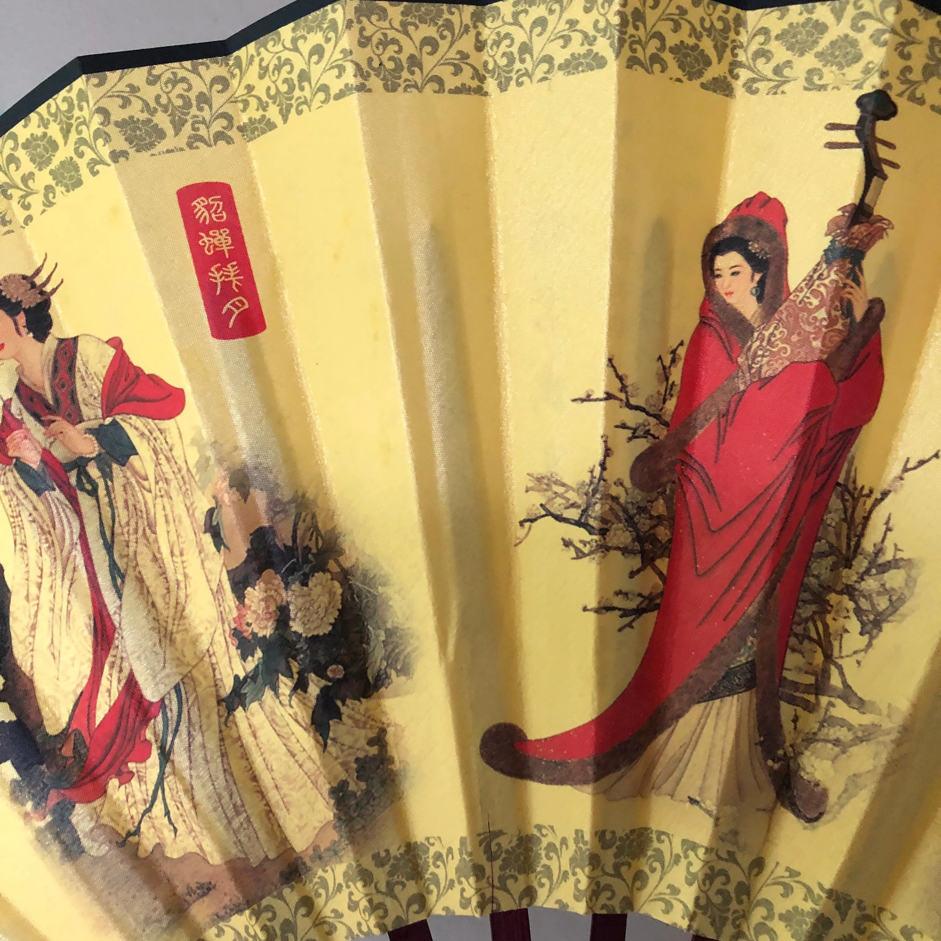 SALE - Large Luxury Silk Fan - Imperial Ladies (33 x 60cm)