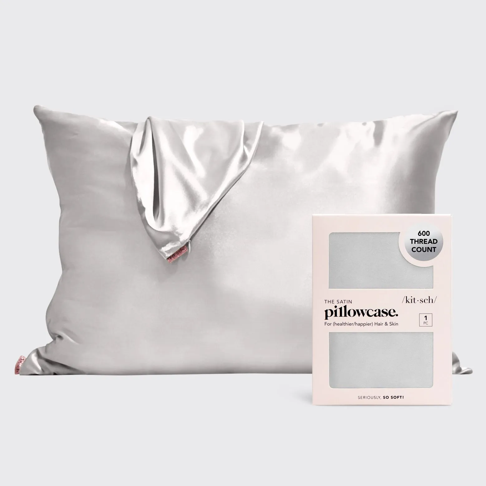 Satin Standard Size Pillowcase - Silver