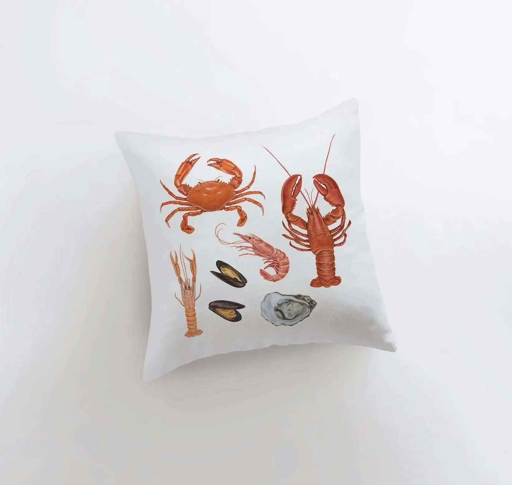 Sea Crustaceans | Throw Pillow | Home Décor | Modern Décor | Nautical | Ocean | Gift for Her | Accent Pillow Cover | Beach | Sea