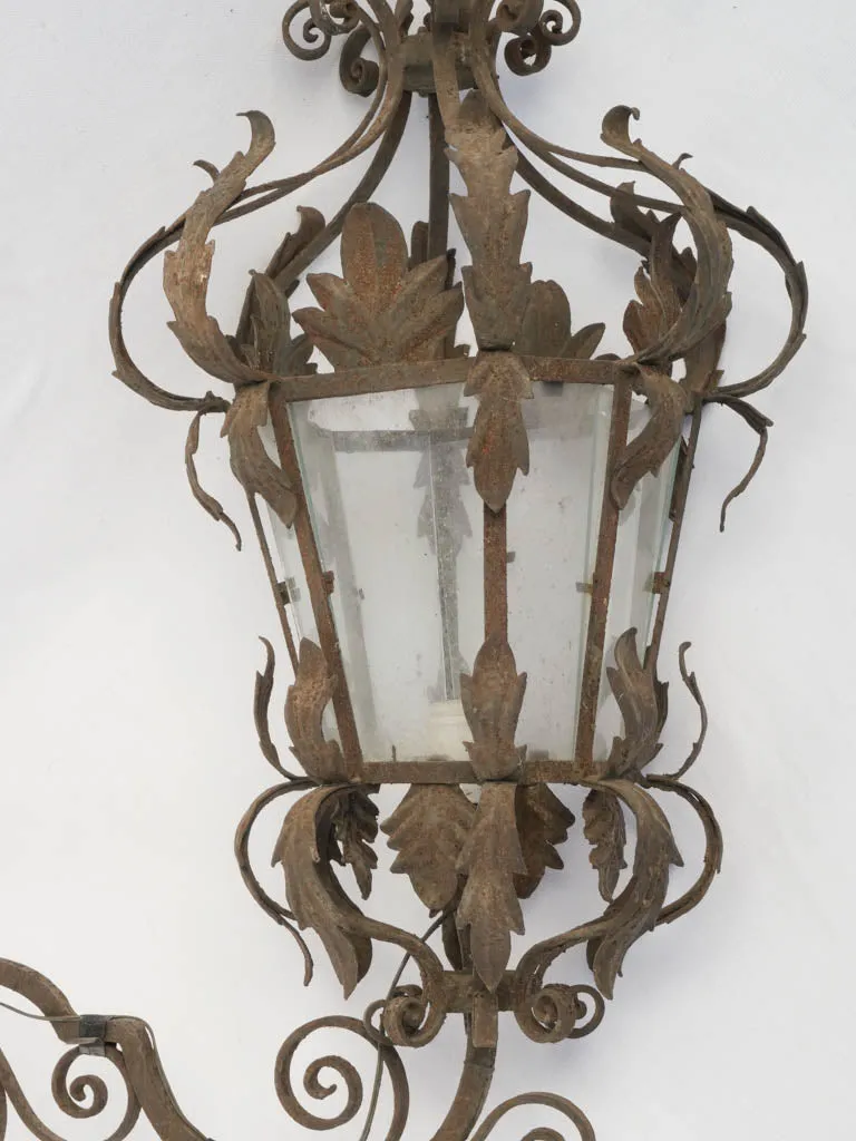 Set of 5 19th-century Italian outdoor wall lanterns w/ scrolls & leaves 23¾"