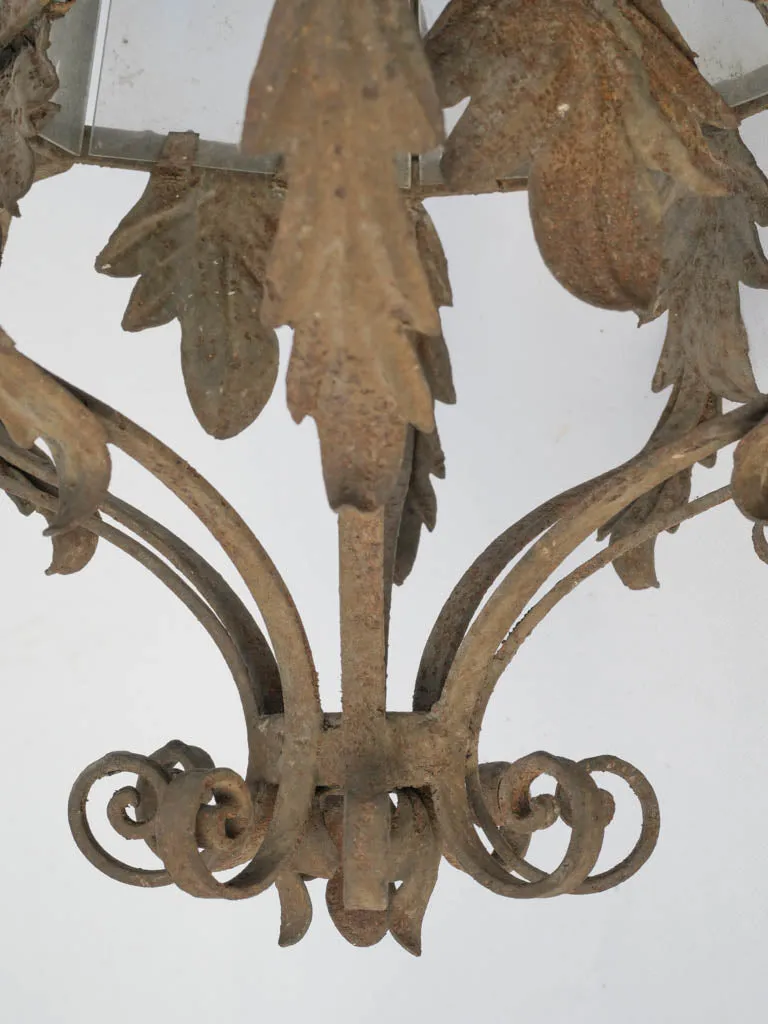 Set of 5 19th-century Italian outdoor wall lanterns w/ scrolls & leaves 23¾"