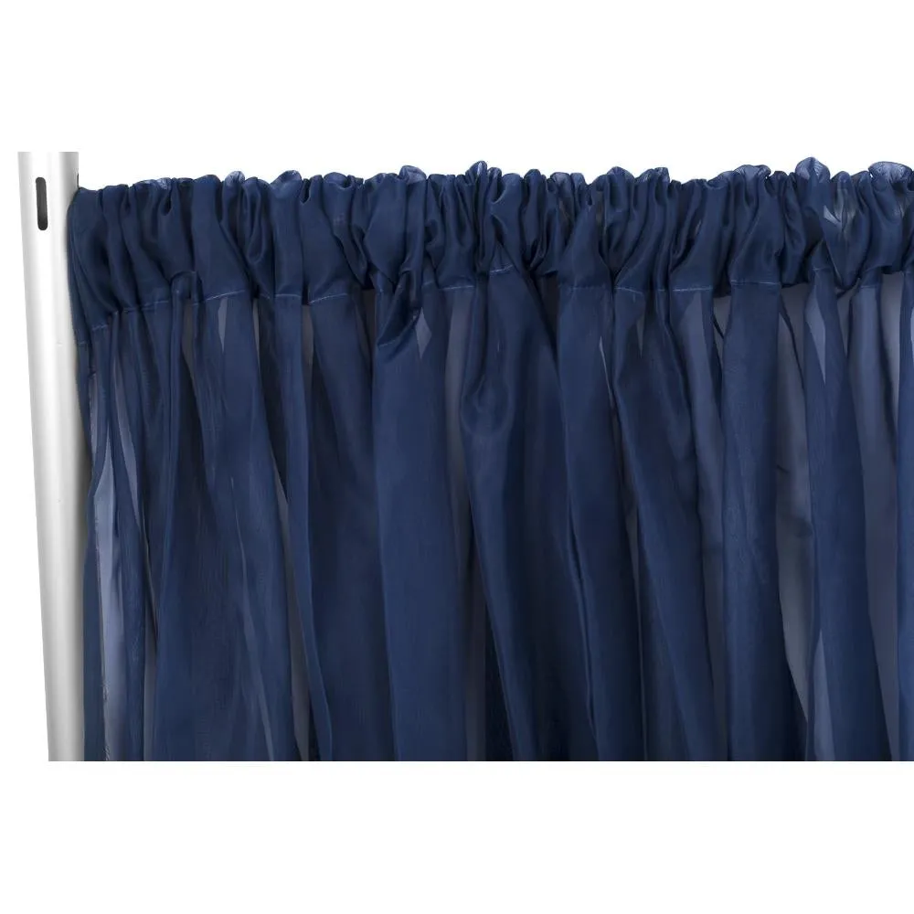 Sheer Voile Flame Retardant (FR) 14ft H x 118" W Drape/Backdrop Curtain Panel - Navy Blue