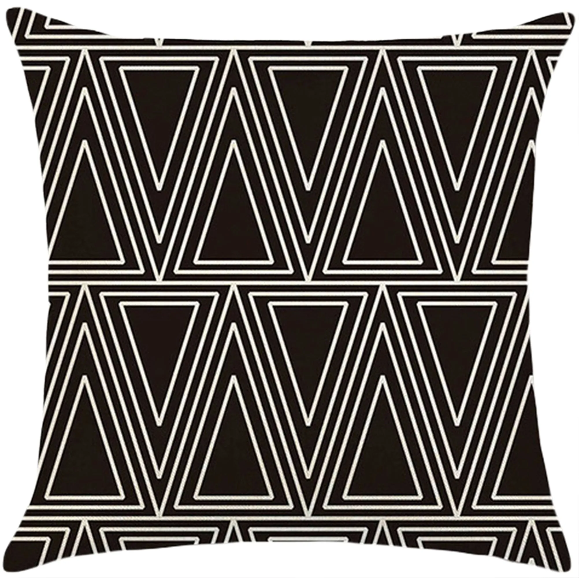 Square Cloth Pillow Covers with Geometric Images set of 2