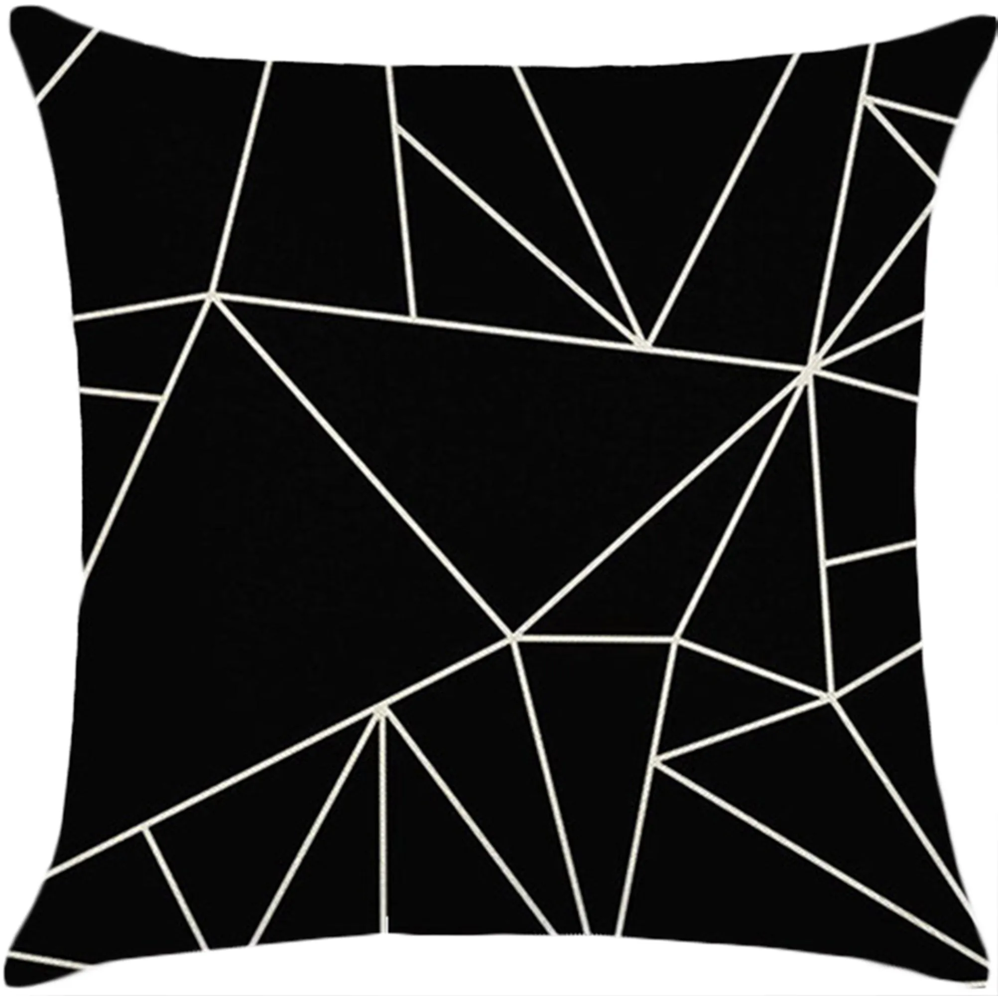 Square Cloth Pillow Covers with Geometric Images set of 2