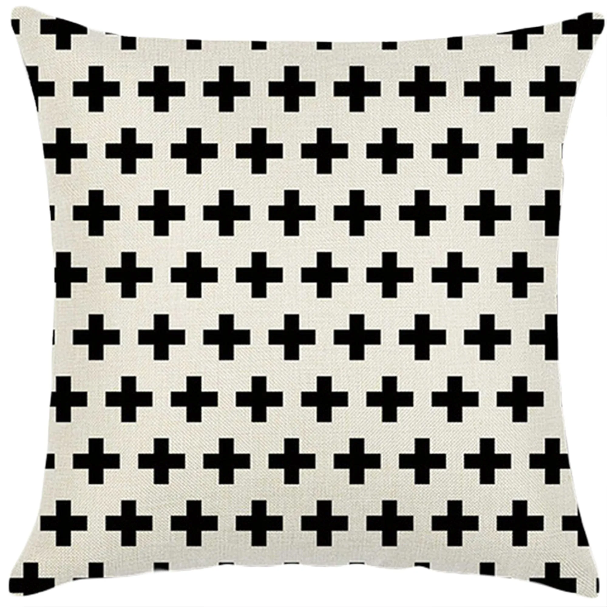 Square Cloth Pillow Covers with Geometric Images set of 2