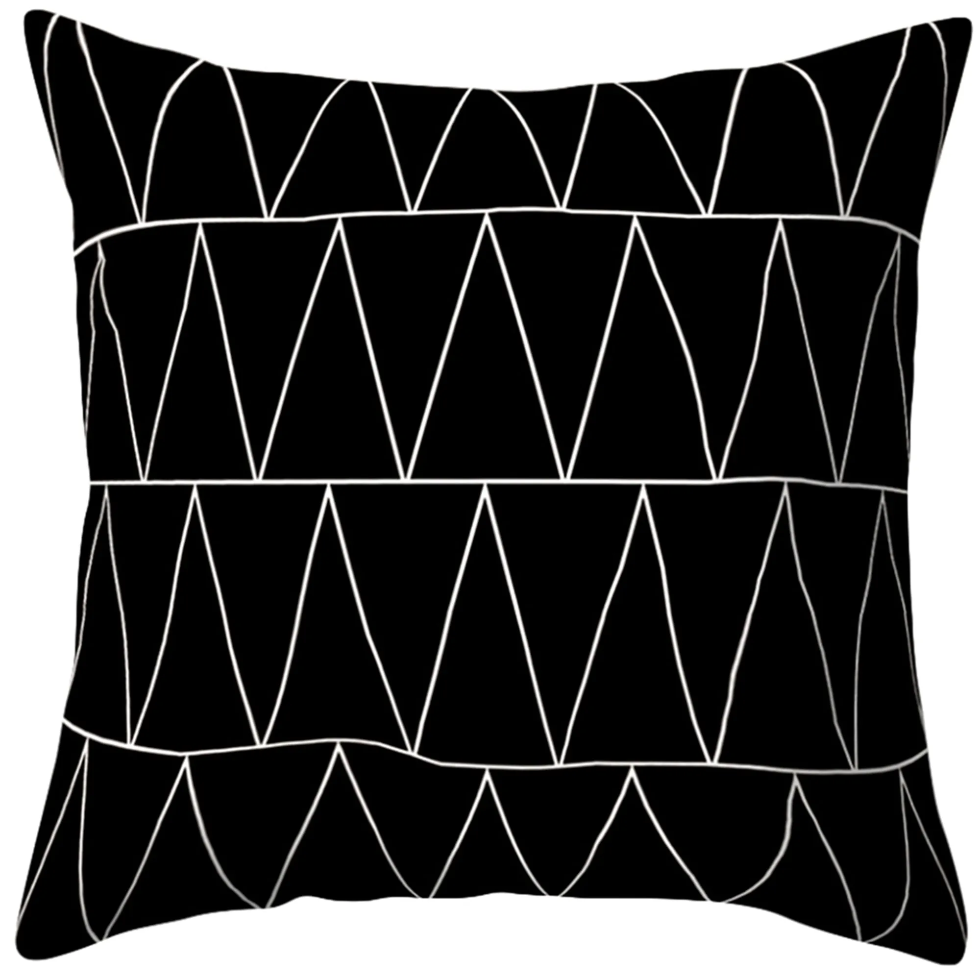 Square Cloth Pillow Covers with Geometric Images set of 2