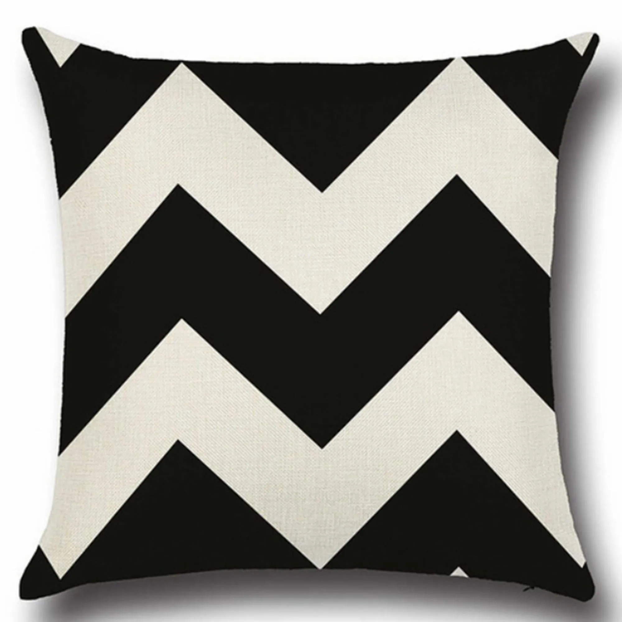 Square Cloth Pillow Covers with Geometric Images set of 2