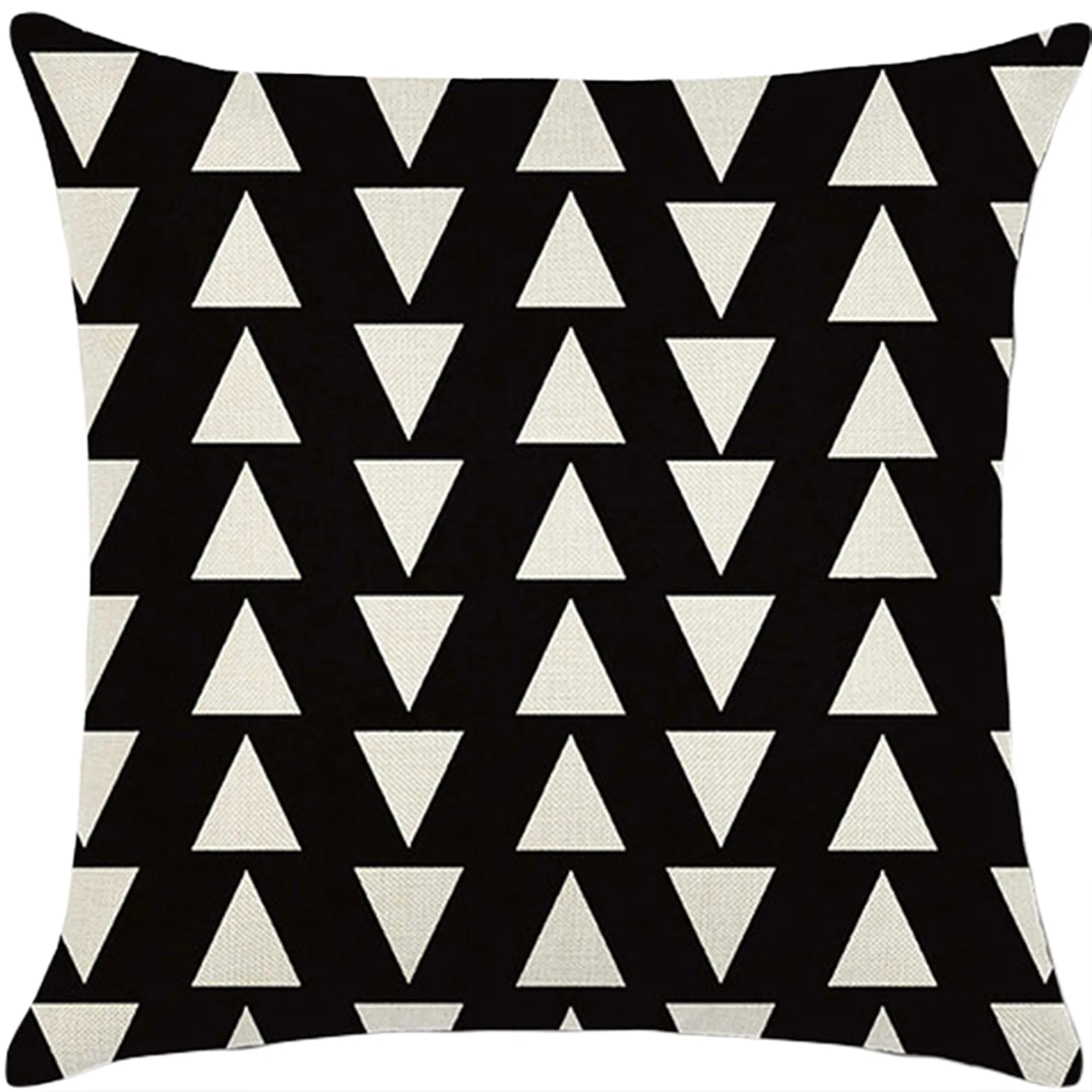 Square Cloth Pillow Covers with Geometric Images set of 2