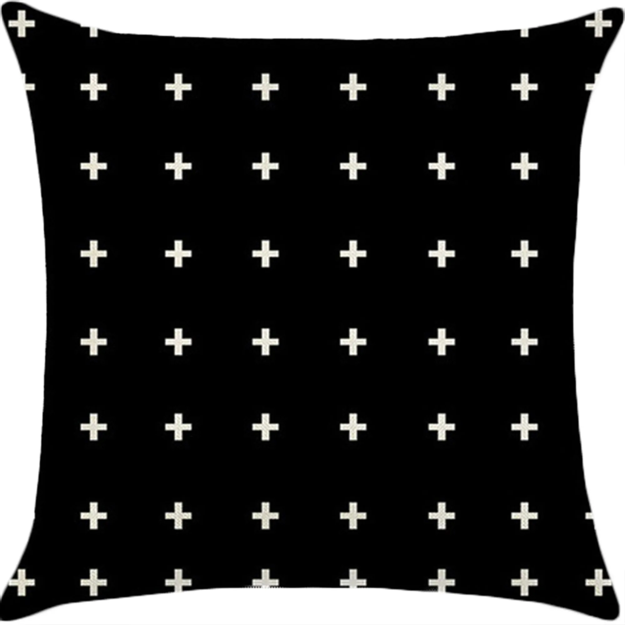 Square Cloth Pillow Covers with Geometric Images set of 2