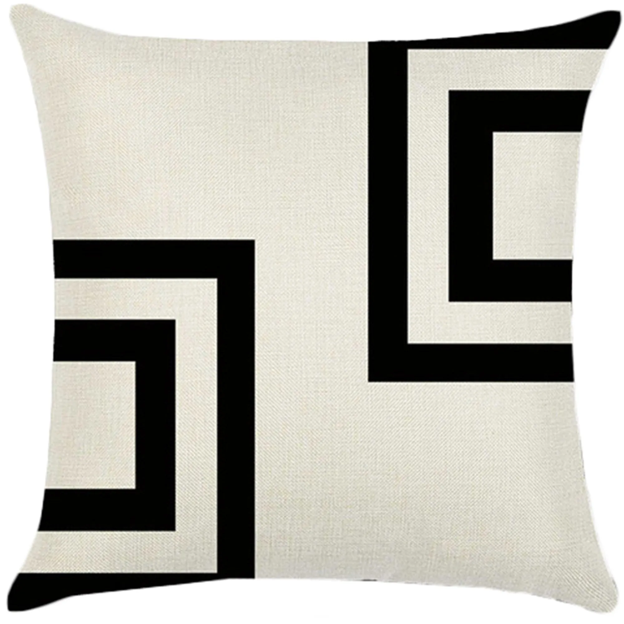 Square Cloth Pillow Covers with Geometric Images set of 2