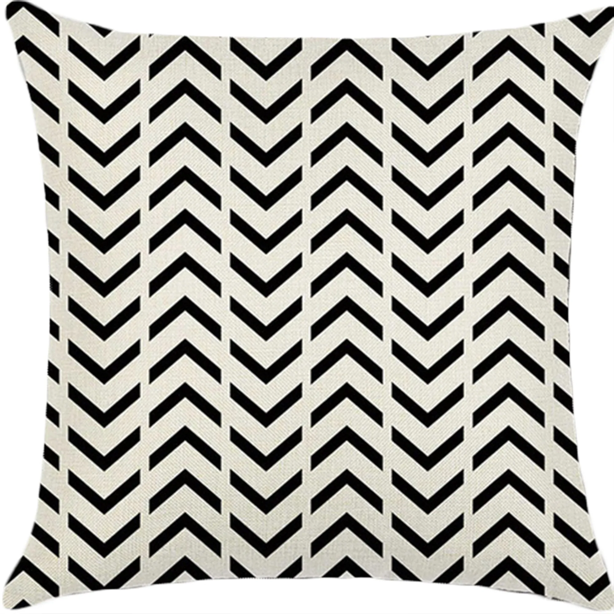 Square Cloth Pillow Covers with Geometric Images set of 2