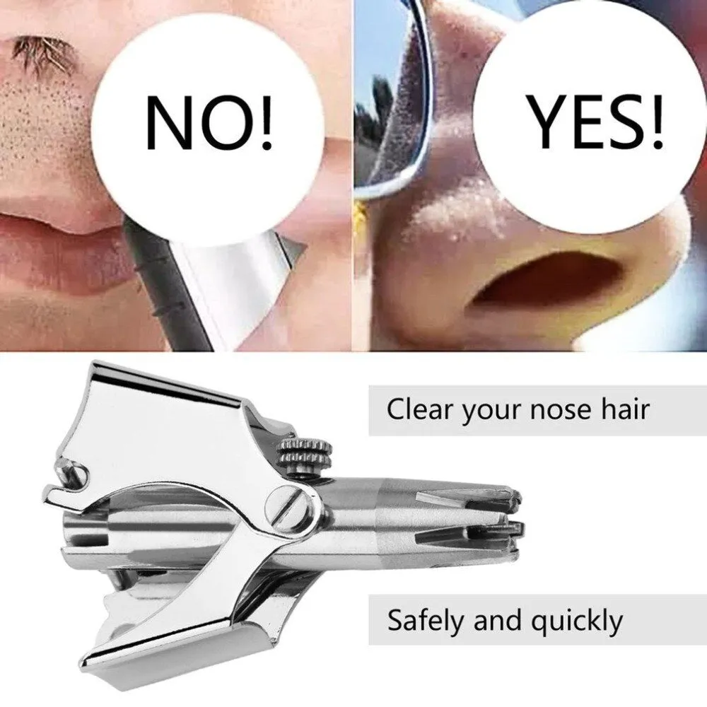 Stainless Steel Manual Nose Trimmer For Shaving Nose Ear Hair Trimmer Shaver Face Care For Man Washable Device