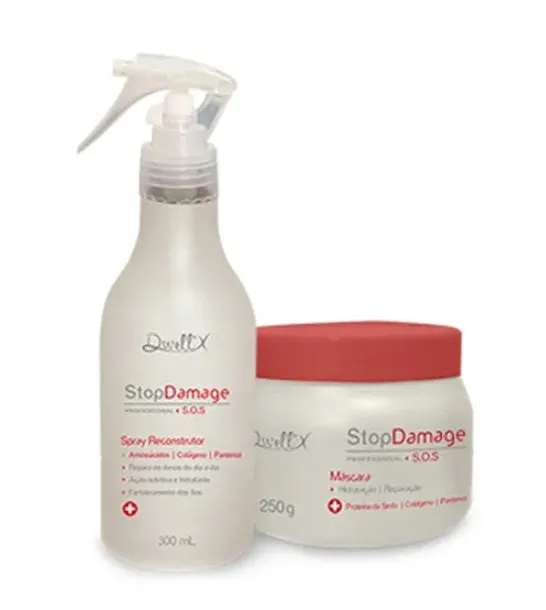 Stop Damage Hair Revitalizing Softness Nourishing Treatment Kit 2 Itens - Dwell'x