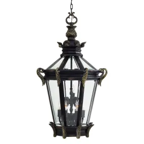 Stratford Hall 9 lights 25 in. Outdoor Hanging Lantern Heritage & Gold finish