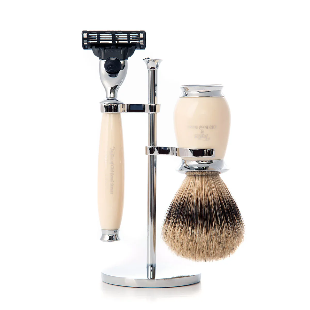 Super Badger Mach3 Shaving Set in Imitation Ivory