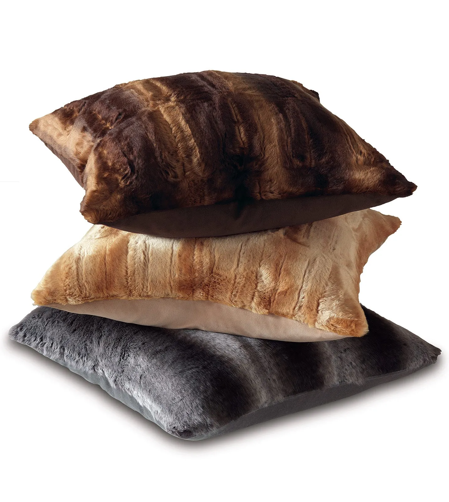 Sydney Faux Fur Throw Pillow Cover in Chocolate 20x20