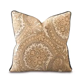 Traditional Jacquard Paisley Throw Pillow Cover 22x22