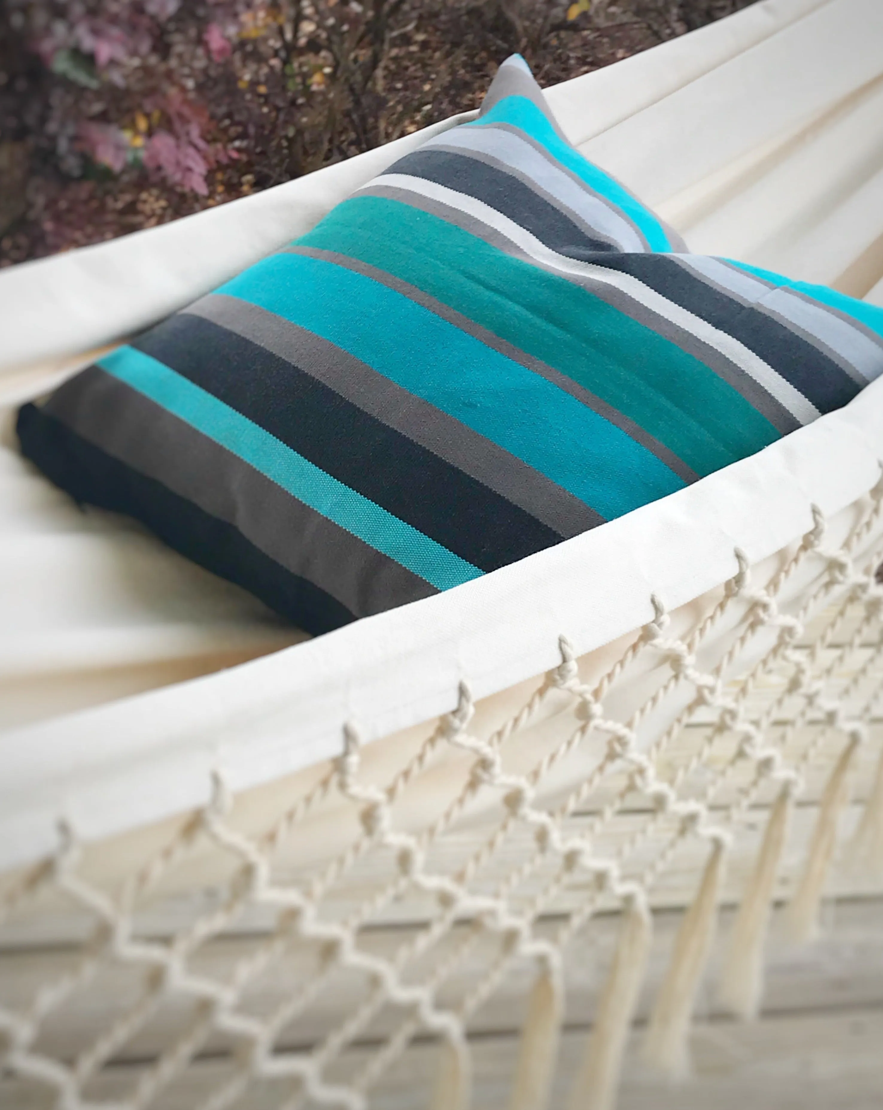 Turquoise Blue Striped Pillow Cover | TURQUOISE