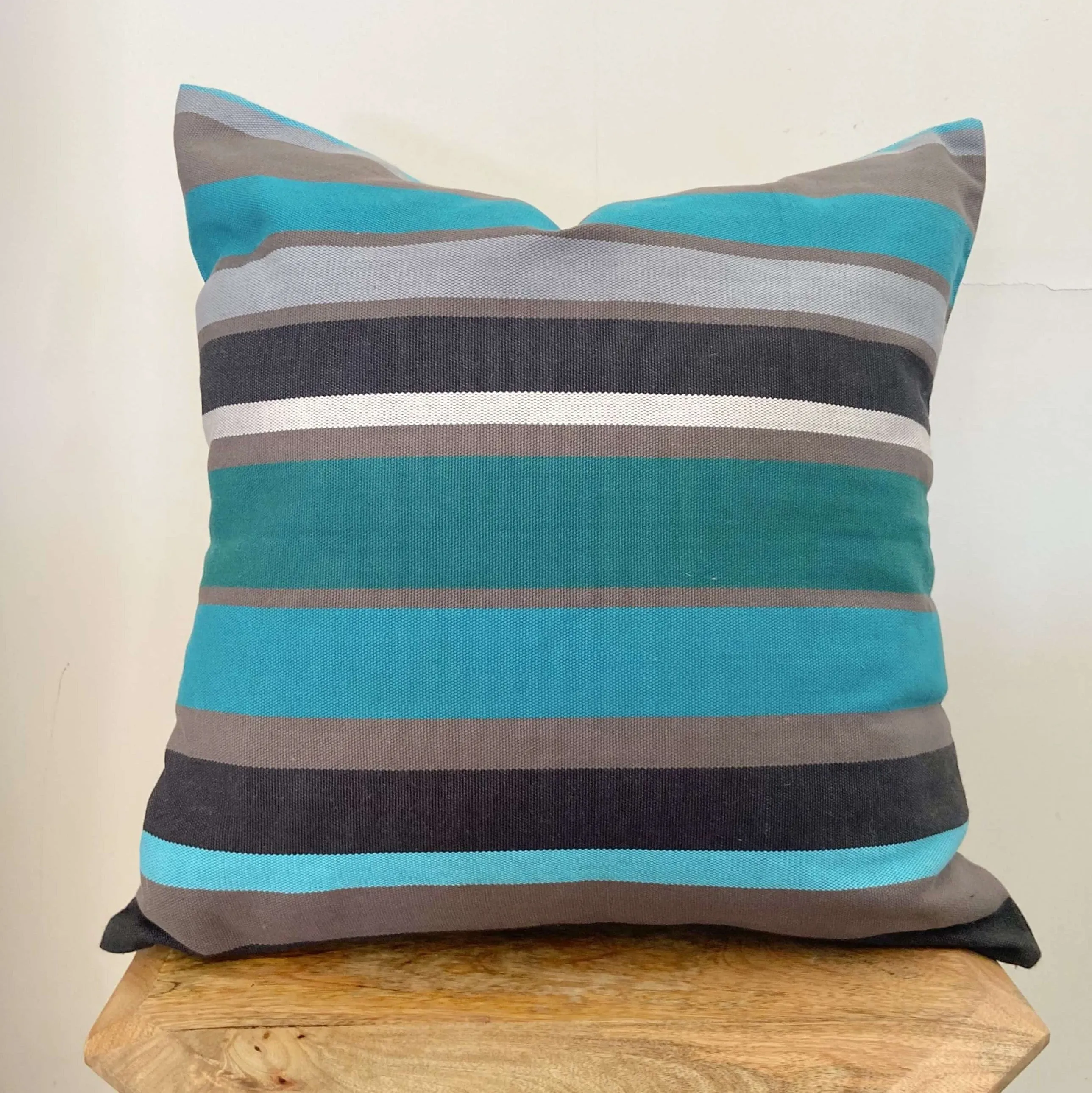 Turquoise Blue Striped Pillow Cover | TURQUOISE